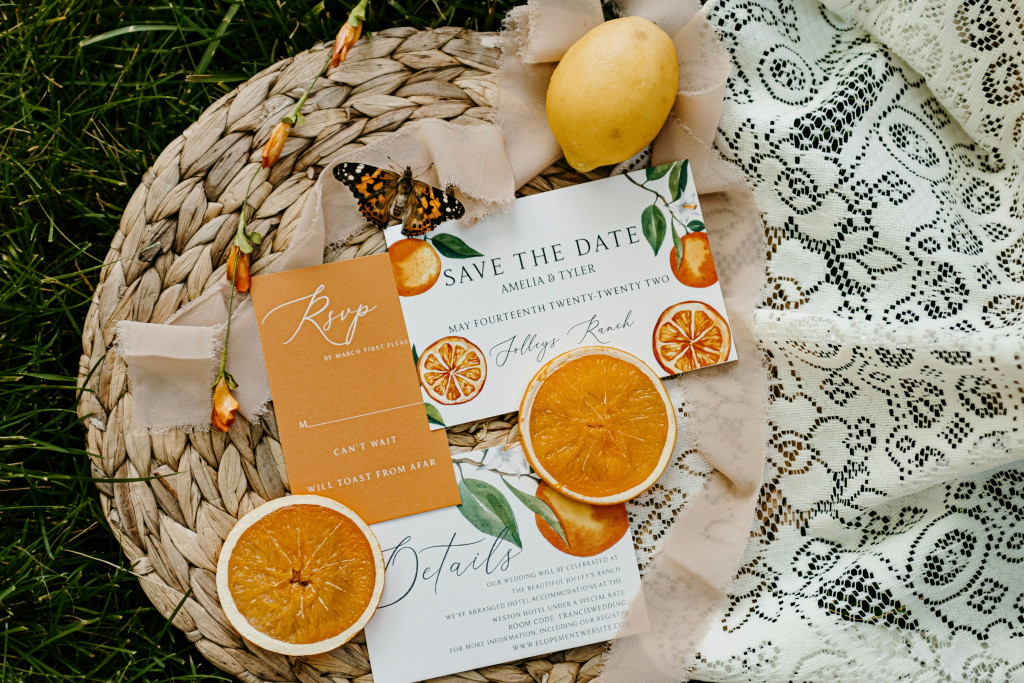 Mediterrane Hochzeitspapeterie mit Zitronen